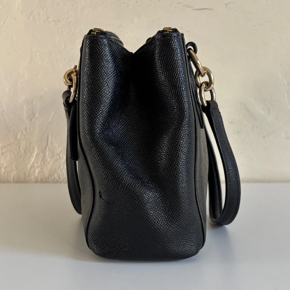 Coach Black Leather Mini Christie Carry‎ All Satchel / Crossbody